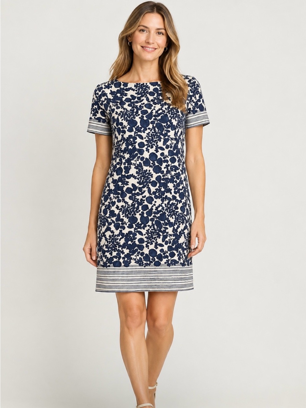 Tory Burch Navy Floral Shift Dress - Women's